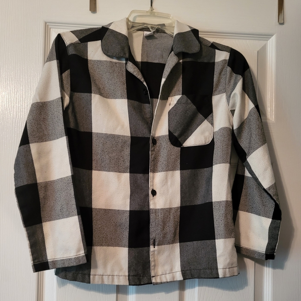 Black and White Checkered Boys Shirt
